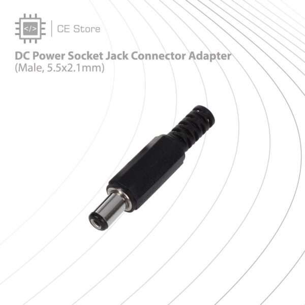 DC Power Socket Jack Connector Adapter(Male, 5.5x2.1mm)