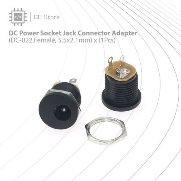 DC Power Socket Jack Connector Adapter(DC-022,Female, 5.5x2.1mm)