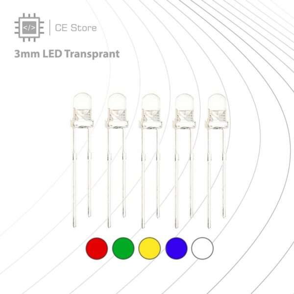 3mm LED Transparent x 10 pcs