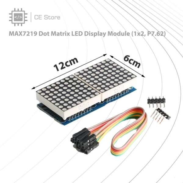 MAX7219 Dot Matrix LED Display Module (1x2, P7.62)