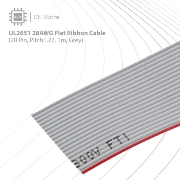 UL2651 28AWG Flat Ribbon Cable (Pitch1.27, 1m, Grey) - Image 3