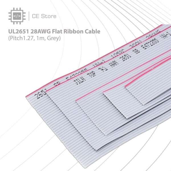 UL2651 28AWG Flat Ribbon Cable (Pitch1.27, 1m, Grey)