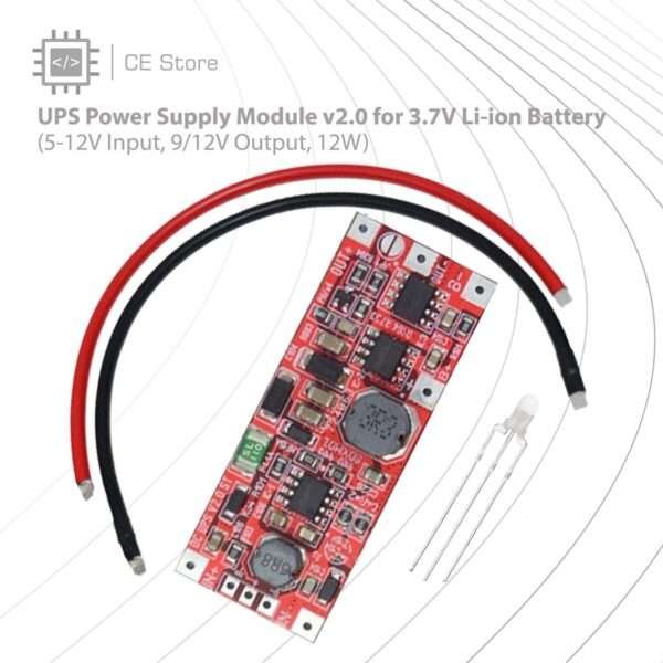 UPS Power Supply Module v2.0 for 3.7V Li-ion Battery (5-12V Input, 9/12V Output, 12W) - Image 2