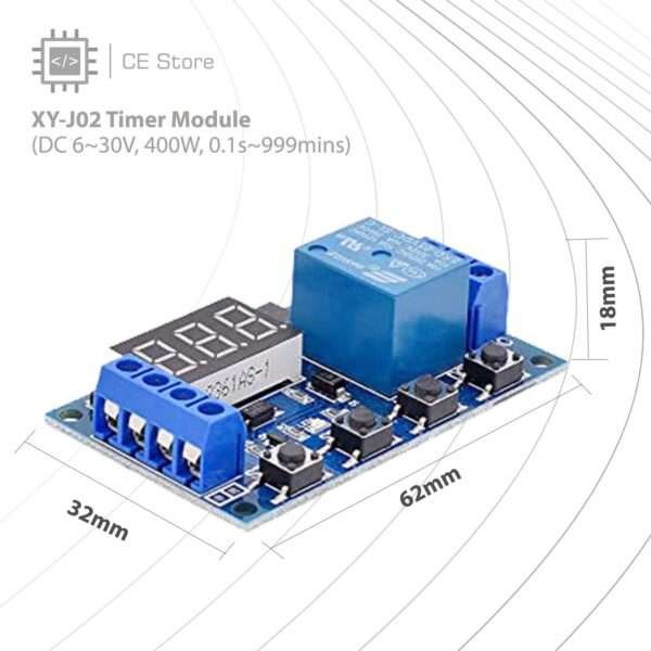 XY-J02 Timer Module (DC 6~30V, 400W, 0.1s~999mins) - Image 2