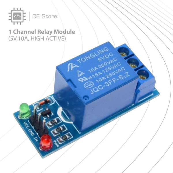 1 Channel Relay Module (5V,10A, HIGH ACTIVE) - Image 2