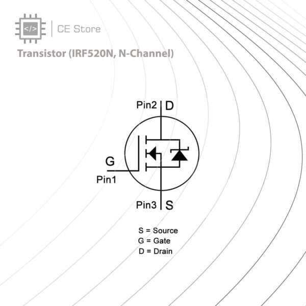 Transistor (IRF520N, N-Channel) - Image 4